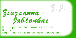 zsuzsanna jablonkai business card